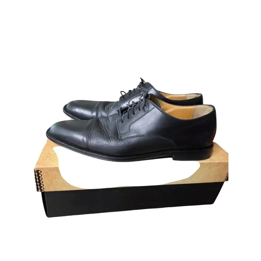 Johnston‎ & Murphy Men's 15-0671 Bradford Leather CapToe Oxford Shoe Black 12M